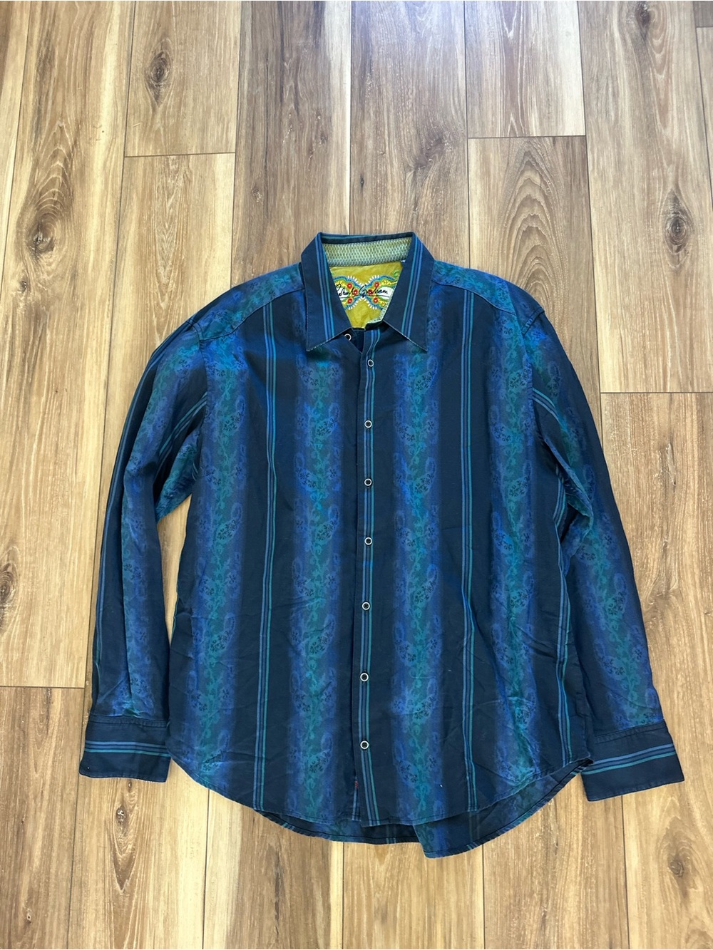 Robert graham mens Striped Button-Up long sleeve Shirt size 2XL